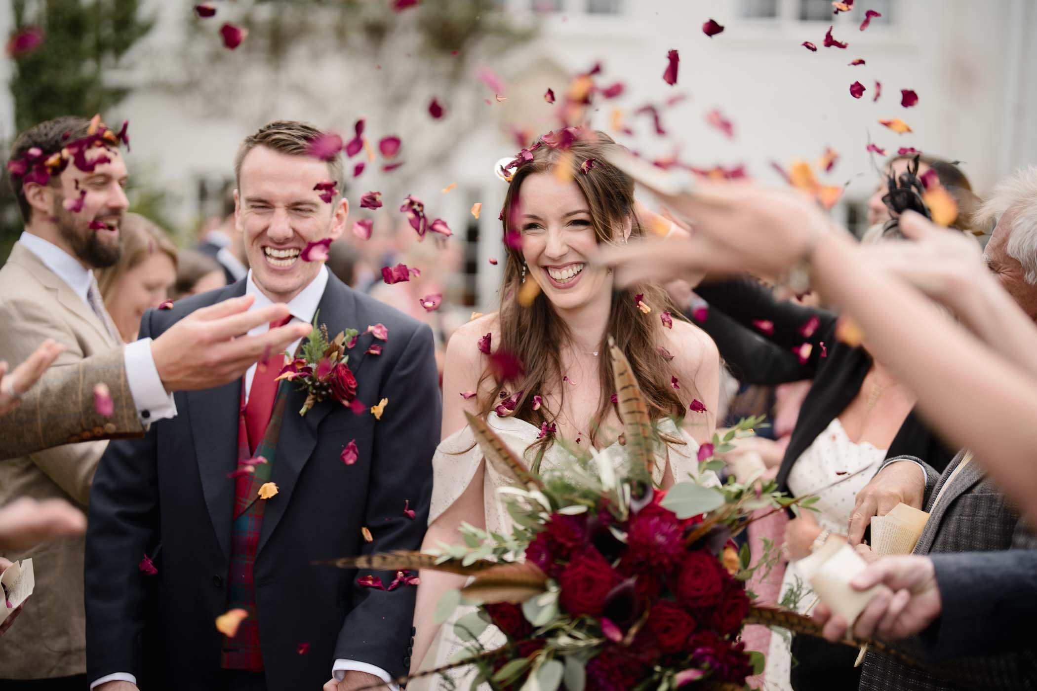 Confetti photo at Achnagairn Castle