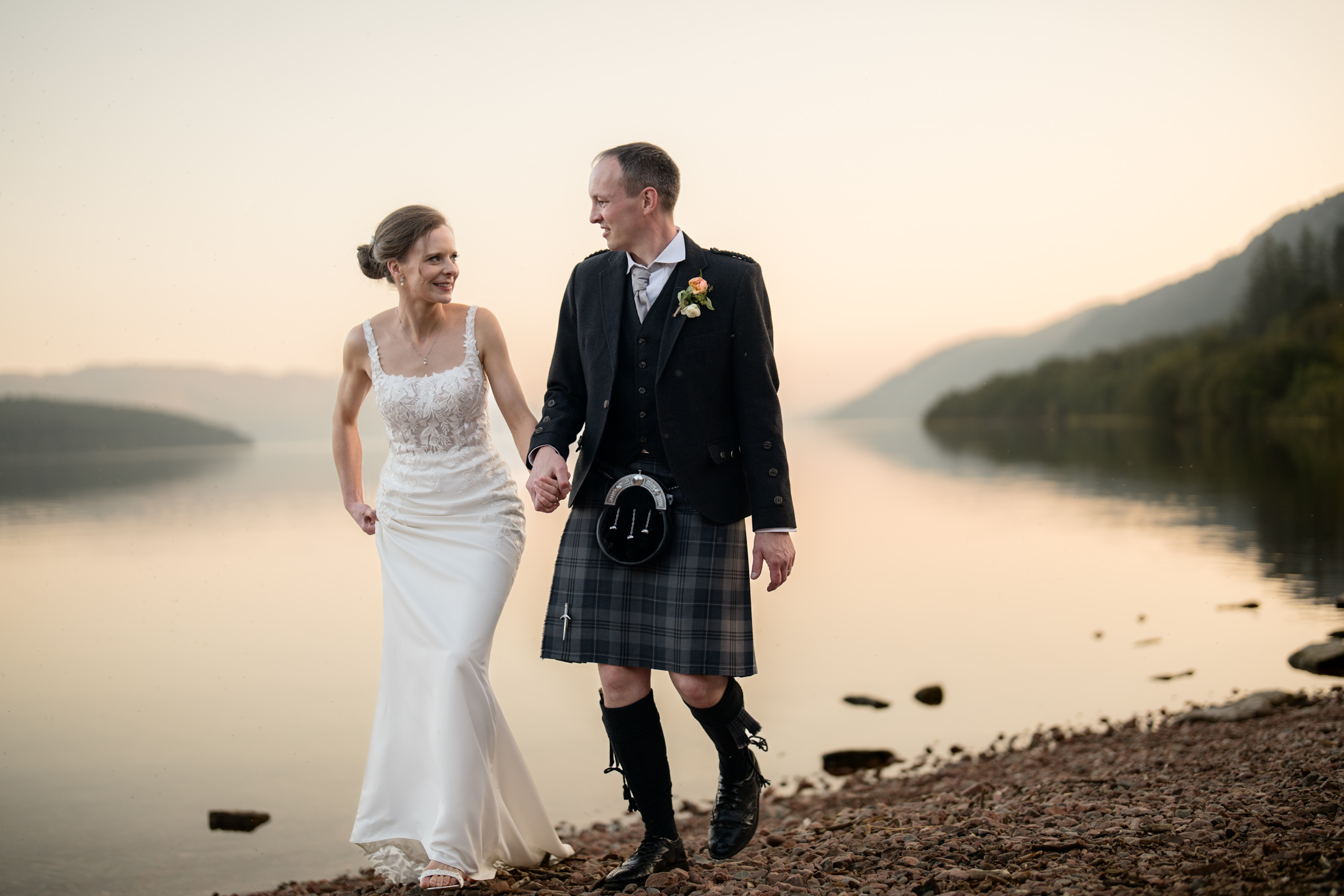 couple photos on a calm evening at shores of Loch Ness